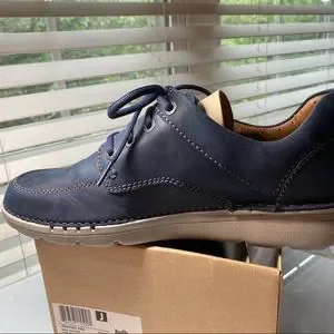 Mens size 13 Clark’s Unnature Time Navy Leather shoes Clarks | Shoes | Mens Size 3 Clarks Unnature Time Navy  main image 4